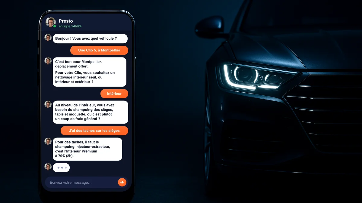 Presto, le premier agent IA expert en lavage automobile
