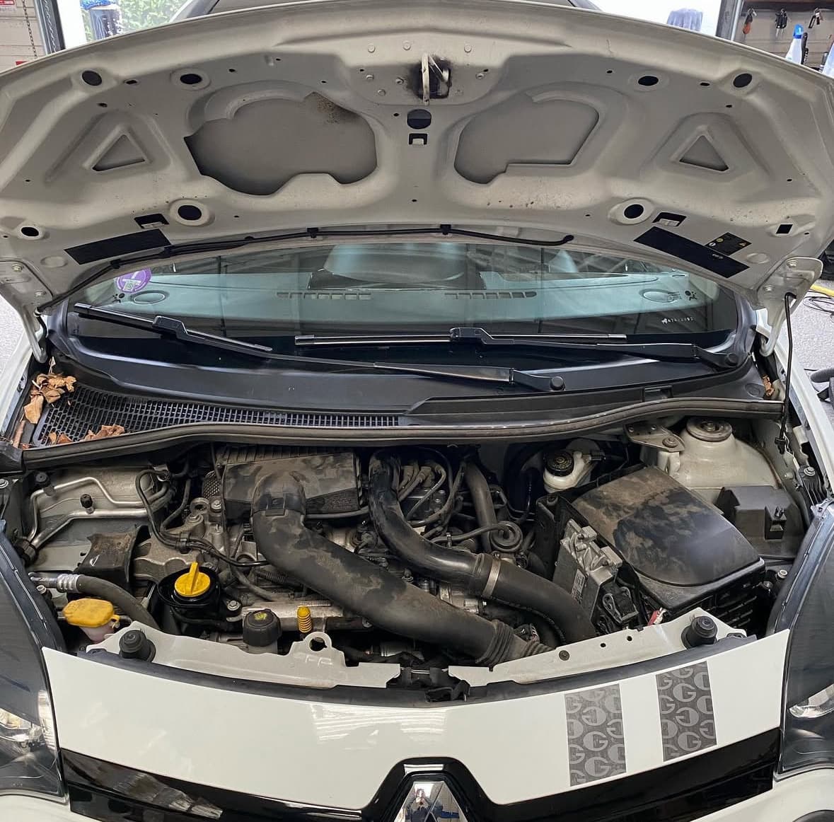 Nettoyage compartiment moteur Renault à Jacou — Avant